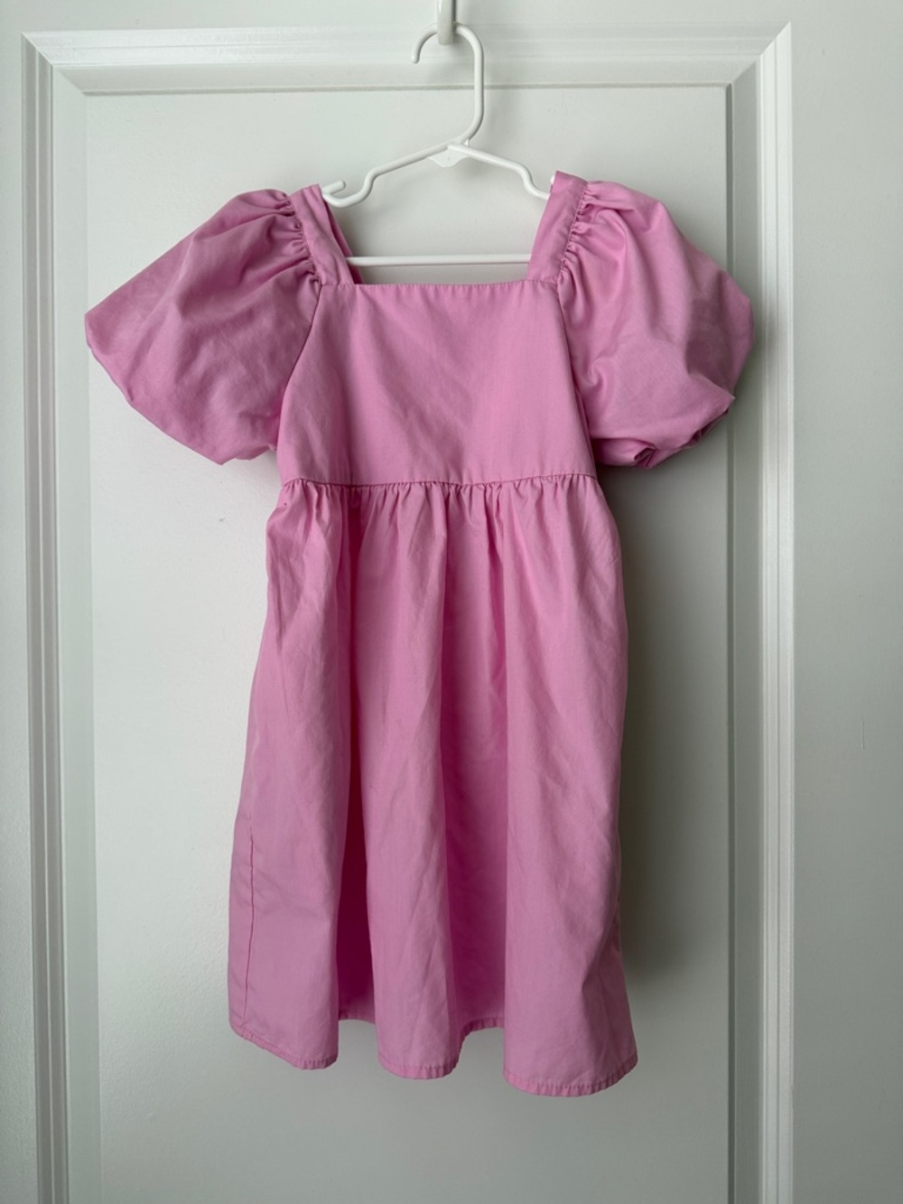 Copper Key Pink Puff-Sleeve Square Neck Dress